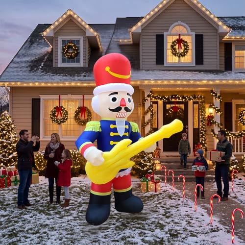12ft Christmas Inflatable Nutcracker Soldier with LED Lights for Outdoor Yard Decor