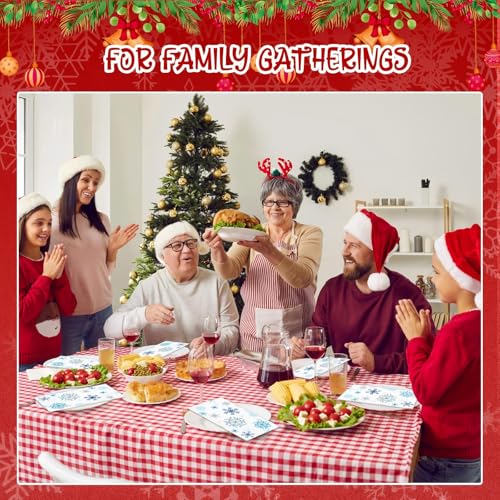 PerKoop 200 Pcs Christmas Snowflake Paper Napkins 4.3 x 7.9 Inches Festive Disposable Party Towels