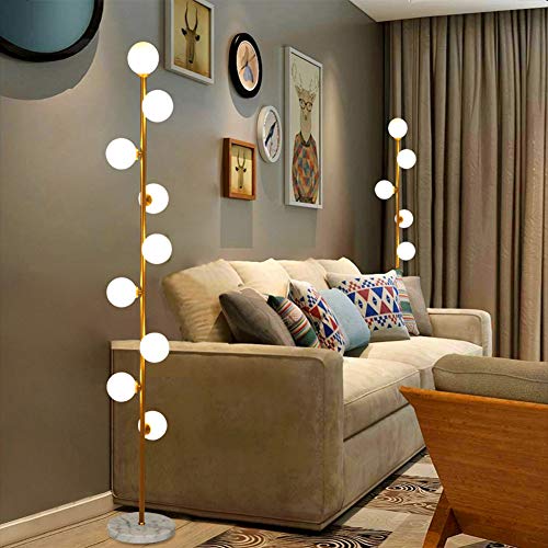 Hsyile Gold Modern Floor Lamp with 9 Lights, Cozy Elegant Living Room & Bedroom Lighting