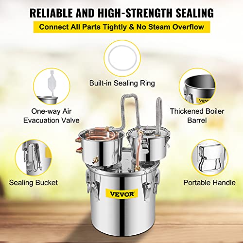 5 Gallon Alcohol Still Kit with Copper Coil, Thumper Keg & Thermometer