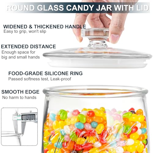 Dwbligt 1 Gallon Glass Cookie Jar with Airtight Lid & Wide Mouth - Food Storage