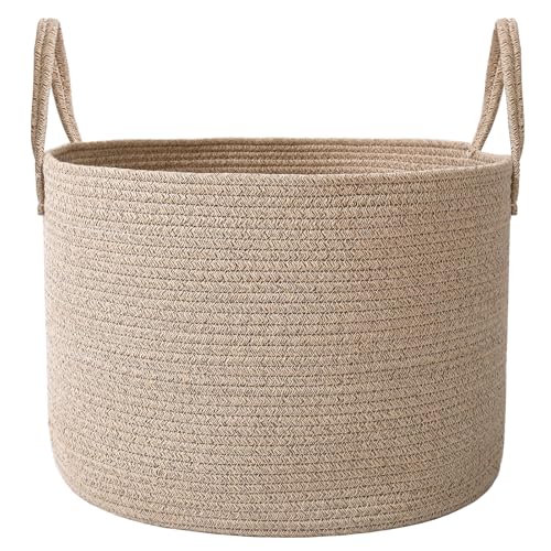 Oatmeal 115L Extra Large Cotton Rope Blanket Basket - Washable & Collapsible