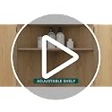 Smuxee Corner Bathroom & Kitchen Storage Cabinet with Fluted Door, Adjustable Shelves