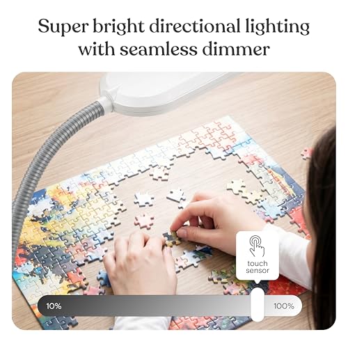 Brightech Litespan LED Floor Lamp with Dimmer & Adjustable Neck - Alpine White