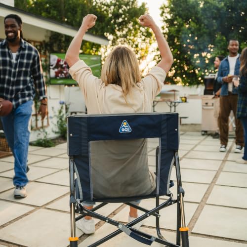 GCI Outdoor Freestyle Rocker Camping Chair - Indigo Blue, Portable Folding Rocking Chair with Drink Holder & Durable Armrests