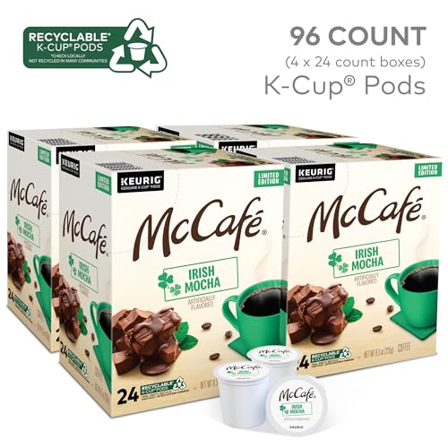 McCafé Irish Mocha Coffee Pods - 24 Count, Pack of 4, Flavored Keurig Compatible