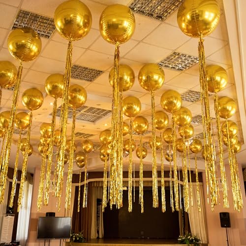 Chitidr 52 Pcs Christmas Balloon Decoration Set Gold Round Party Kit
