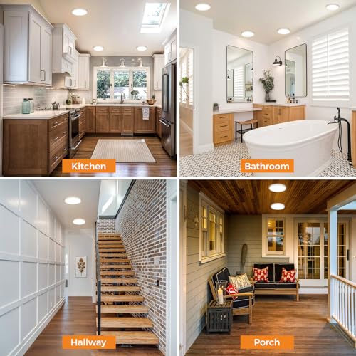 Slochi 8-Pack White 7.5-Inch LED Ceiling Lights Flush Mount Modern Design