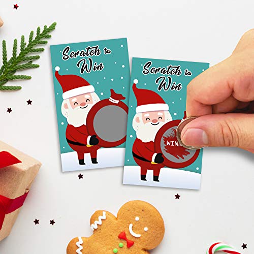 Yangmics Christmas Scratch Off Cards - 40 Pcs Family Party Game Includes 5 Winners 2 x 3.5 in Color 1