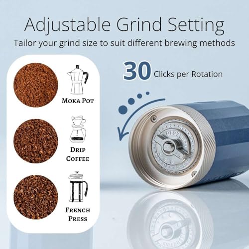 1Zpresso Q Air Manual Coffee Grinder Black - Compact Travel Conical Burr