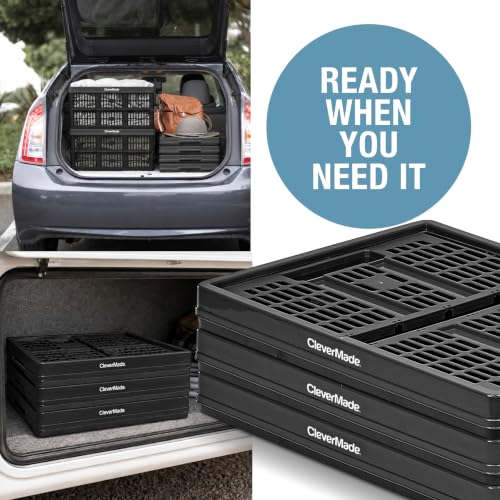 CleverMade Obsidian 45L Collapsible Utility Crates 3-Pack for Storage
