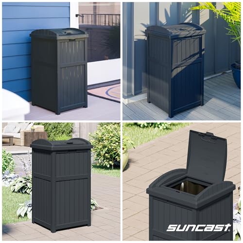 Suncast 33 Gal Outdoor Trash Can Hideaway with Lid - Cyberspace, 1 Pack