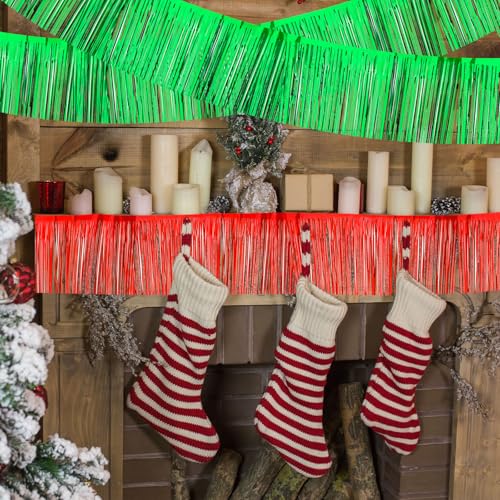 PATIKIL Green Metallic Foil Fringe Garland 10ft Party Decorations, 4 Pack