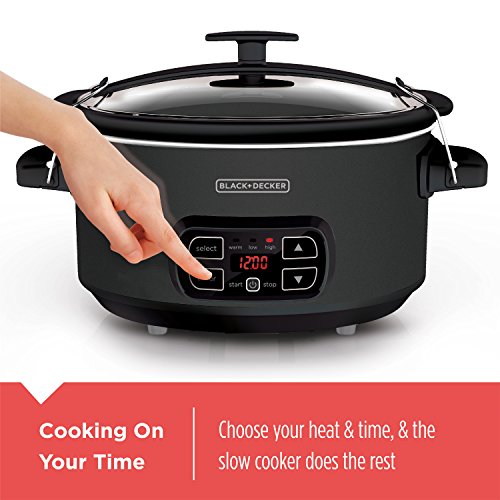Black+Decker 7-Quart Chalkboard Slow Cooker - Standard Model with Lid Holder and 3 Settings