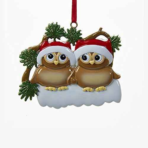 Kurt Adler Resin Christmas Owl Family of 2 Ornament