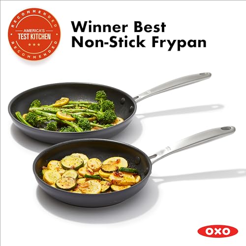 OXO Enhanced 8” & 10” Ceramic Nonstick Frying Pan Set, Black, Oven & Dishwasher Safe