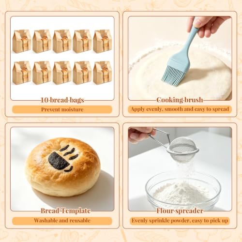 Huobojiji Yellow Sourdough Bread Baking Kit with Baskets & Tools