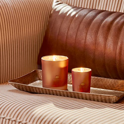 Pumpkin Laurel Scented Candle - Fall Home Decor with Creamy Pumpkin & Spices - 6.5 oz Burnt Orange Glass
