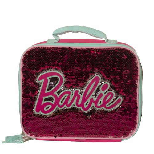 Barbie Pink 4-Piece Backpack Set with Sequin Flip Bag for Girls - School & Travel