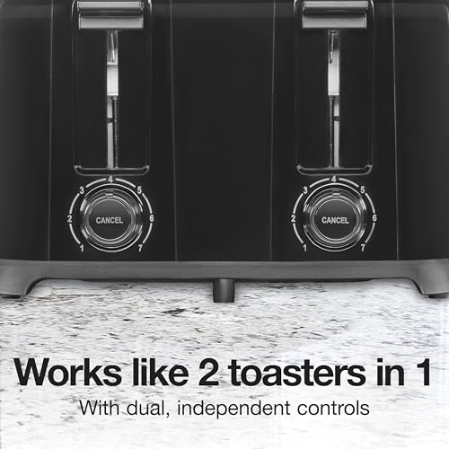 Proctor Silex 4-Slice Toaster Black with Extra Wide Bagel Slots