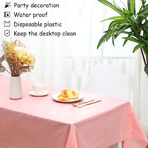 40 Pack Colorful Disposable Plastic Tablecloths 54x108 Inch for Parties & Events