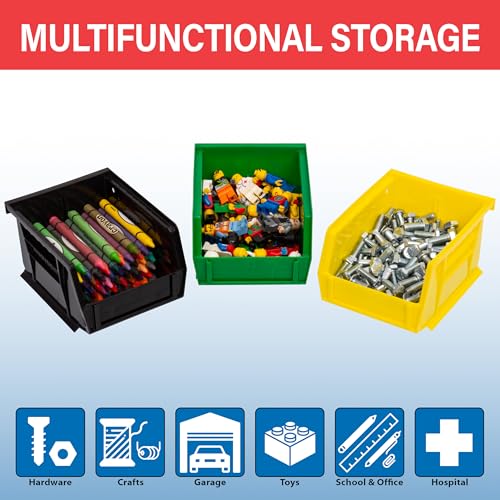 Akro-Mils Black 24-Pack 5x4x3-Inch Plastic Stackable Storage Bins