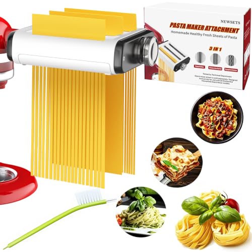 KitchenAid Pasta Maker Attachment 3-in-1 Noodle & Fettuccine Cutter Black-White