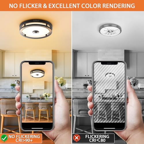 Outdoor Motion Sensor LED Ceiling Light 12-inch Dusk to Dawn 3000K 1 Pack