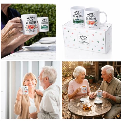 World's Best Great Grandma Grandpa Mug Gift Set - Heartwarming Family Announcement