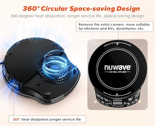 Nuwave Induction Cooktop 10.25-Inch Shatter-Resistant Ceramic Glass with Precise Temperature Control