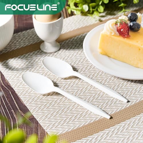 2000 Pack White Plastic Teaspoons Bulk Heat-Resistant Disposable Spoons