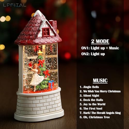 Christmas Snow Globe Ballerina Nutcracker Lantern with Music & Lights - 8.2"