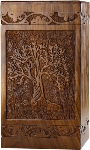 Tree of Life Wooden Urn for Human Ashes - X-Large Rosewood 250 Cu In Variation of THIS listing