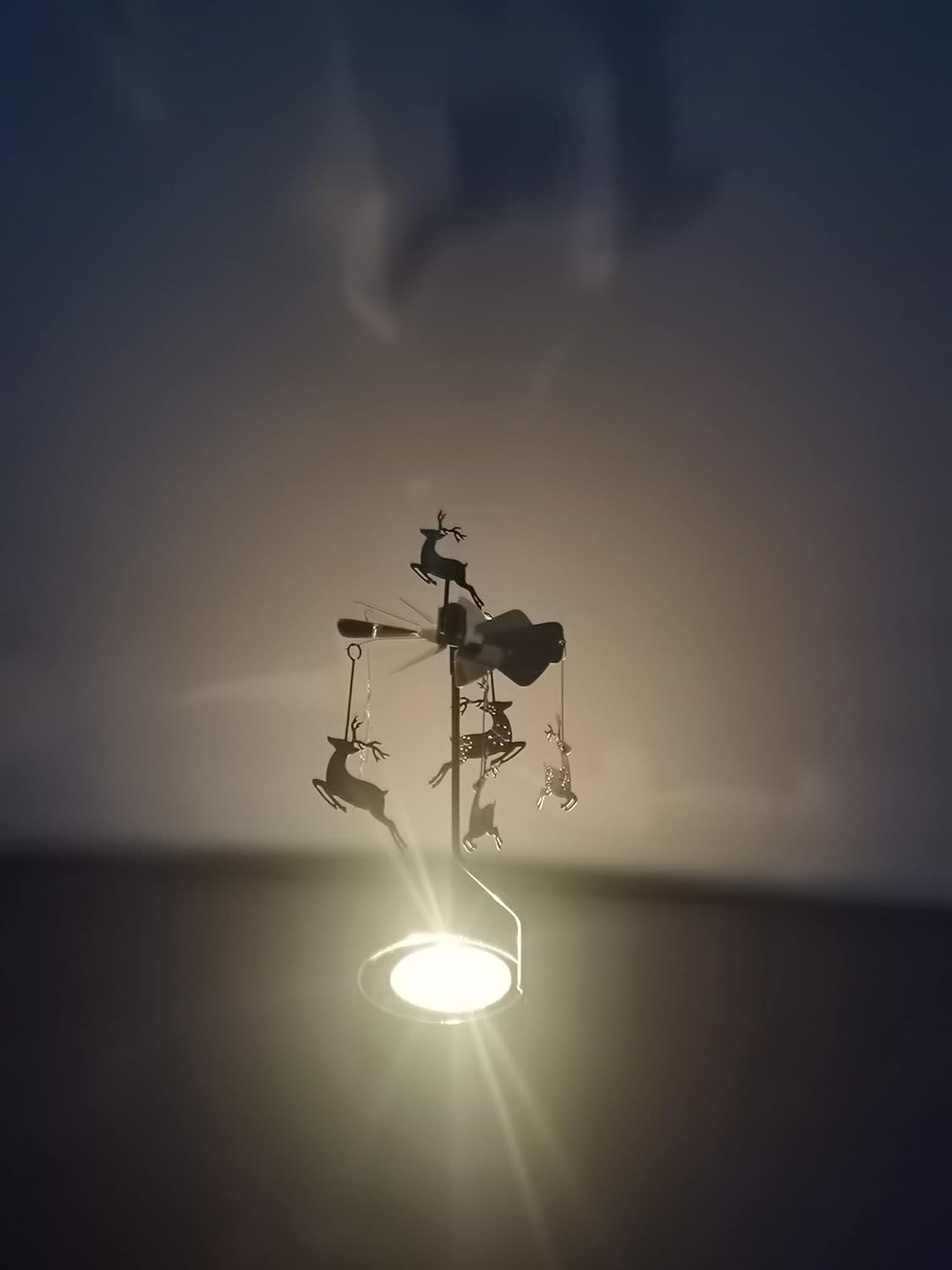 Skiennix Rotary Candle Holder - Spinning Metal Design | Perfect Small Gift for Christmas Elk
