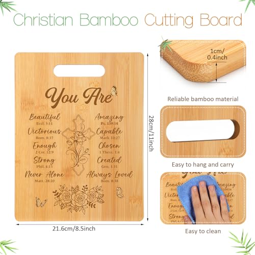 Religious Christmas Gift Set for Women - Christian Kitchen Utensils & Bamboo Cutting Board