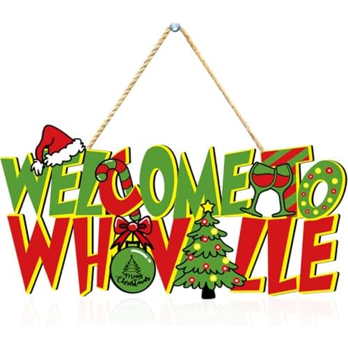 Christmas Door Hanging Signs Merry Christmas Wooden Hanging Sign Xmas Tree Ornaments Front Door Decorations Christ mas Themed Party Decor Supplies Indoor Outdoor
