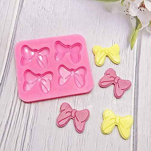2PCS Mouse Bows Silicone Molds for Cake Cupcake Decoration, Bowknot Cartoon Butterfly Tie Fondant Mold for DIY Candy Chocolate Pudding Crafts Mould Baby Shower Party Supplies