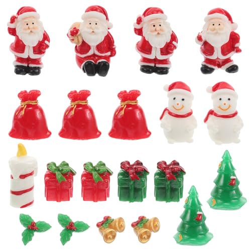 Happyyami 20pcs Christmas Miniature Ornaments Set - Resin Holiday Decorations for Tree & Holiday Decor