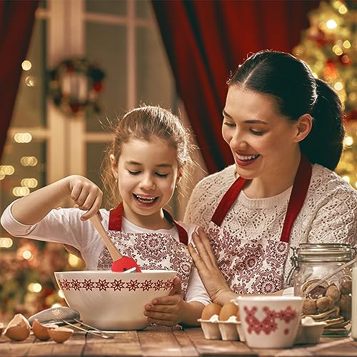 Patelai Christmas Silicone Spatulas with Wooden Handles, 10 Pack - Holiday Kitchen Utensils