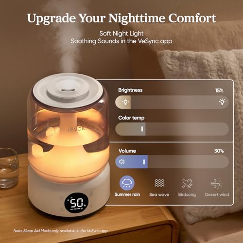 Levoit 4.2L Smart & Easy Clean Cool Mist Humidifier for Bedroom - Variation of This Listing