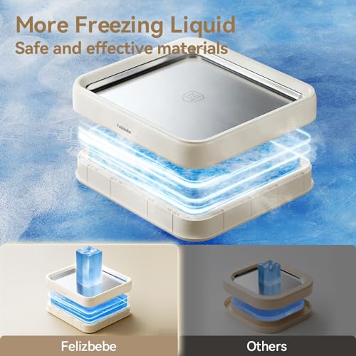 Felizbebe Cream White Instant Rolled Ice Cream Maker with Lid & Spatulas