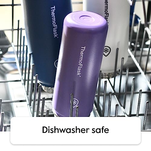 Kids Insulated Water Bottle with Straw Lid - 16 oz BPA-Free Stainless Steel, Leakproof & Spill-Proof - Purple/Orange - 2 Pack