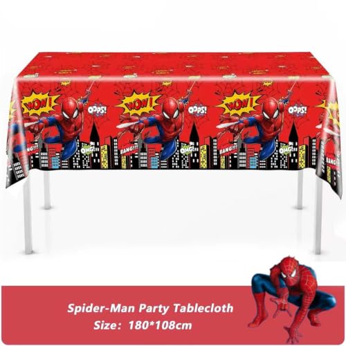 118 Pcs Spider Birthday Party Supplies Set with Banner, Plates, Cups, Napkins & Decorations