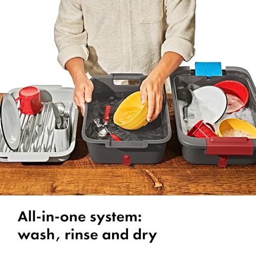 OXO Outdoor Camping Wash, Dry & Stow System - 4-Piece Kitchen Gear Set