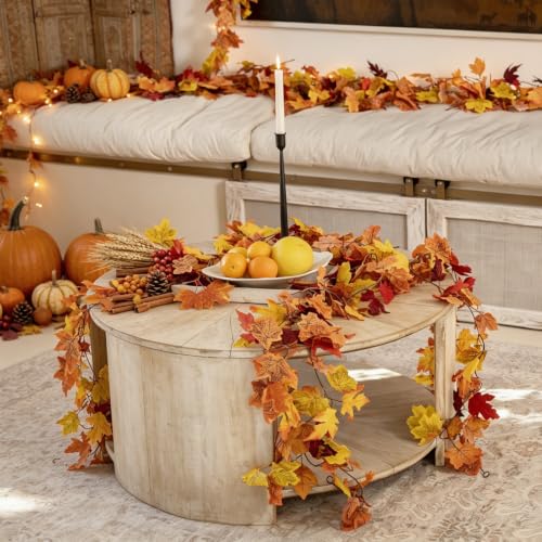 40 Pack Fall Leaf Garland - 236Ft Autumn Maple Leaves Decor for Home & Weddings
