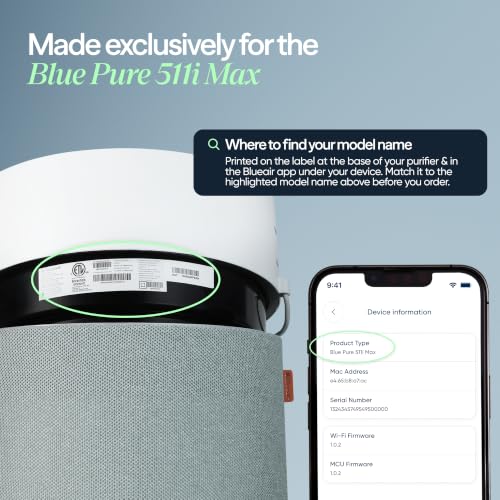Blueair Genuine Blue Pure 511i Max Air Purifier Filter F5MAX - HEPA & Carbon