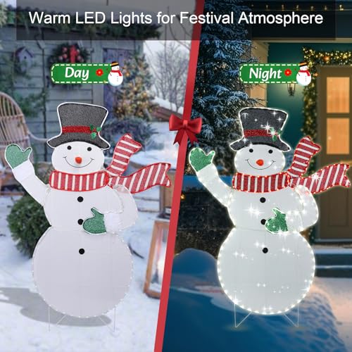 VCUTEKA 5.3ft x 4ft Lighted Snowman Christmas Decoration Indoor Outdoor