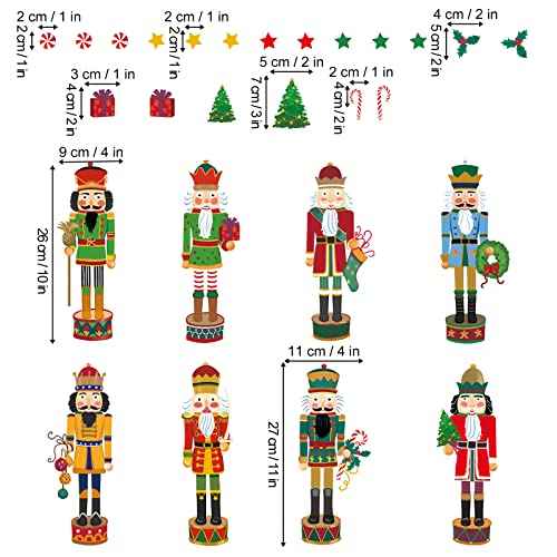 wondever Christmas Nutcrackers Wall Stickers Nutcrackers Soldier Peel and Stick Wall Art Decals for 2023 New Year Window Showcase Kids Bedroom