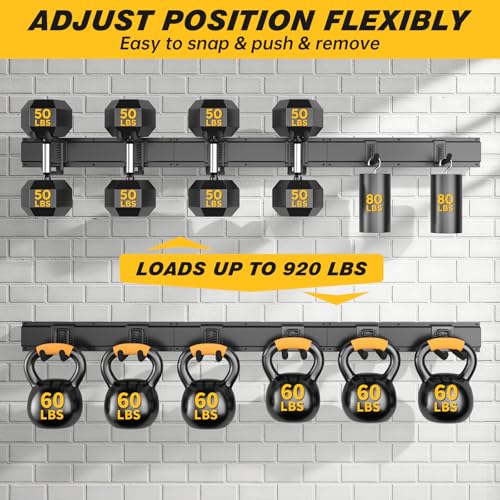 UUP 99-Inch Wall Mount Garage Tool Organizer with 6 Panels & 14 Hooks, Heavy Duty Metal Rack