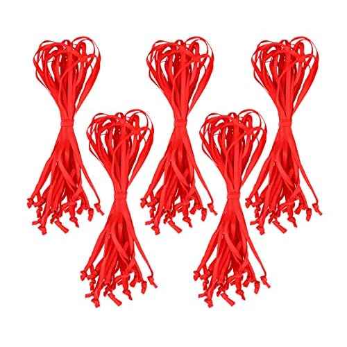 Mandala Crafts Xmas Red Ribbon Ornament Hangers - 100 Hand-Tied Thin Ribbon Loops for Christmas Tree Ornaments, Holiday Decorations, and DIY Crafts
